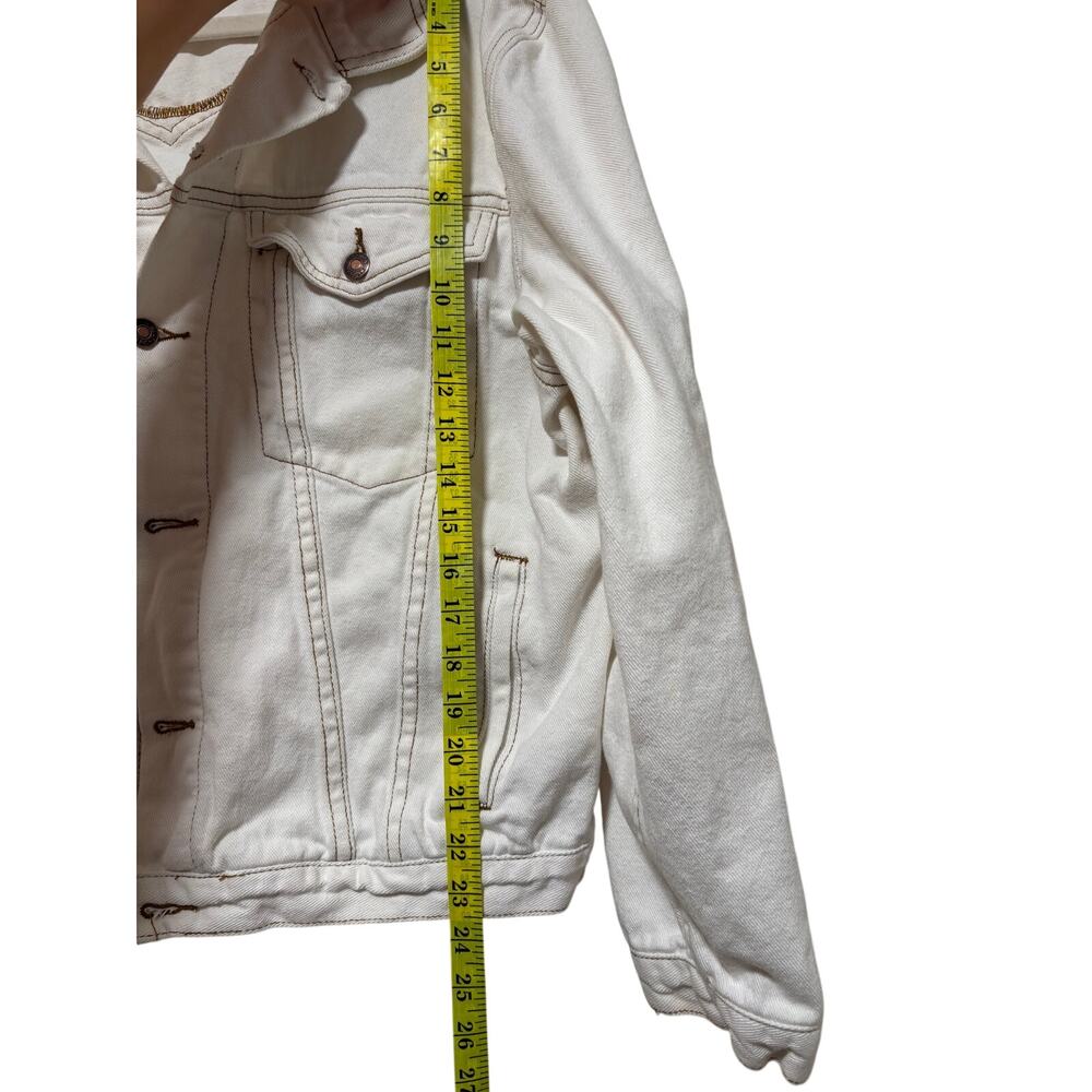 Princess Polly White Denim Jacket Medium L - Picture 5 of 8